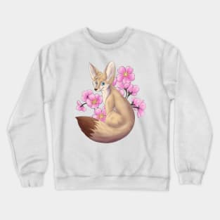 Fennec Fox Cherry Blossoms Pink Pink Flowers Crewneck Sweatshirt